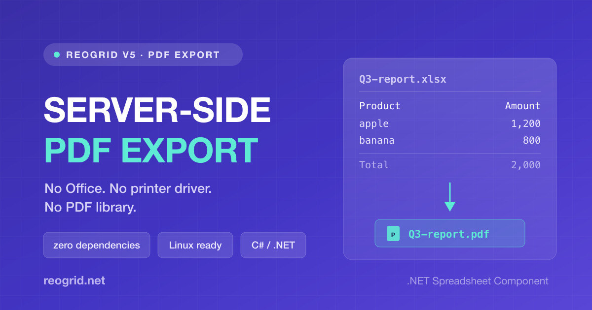 C# で表計算シートを PDF にする — Office もプリンタドライバも PDF ライブラリも使わない