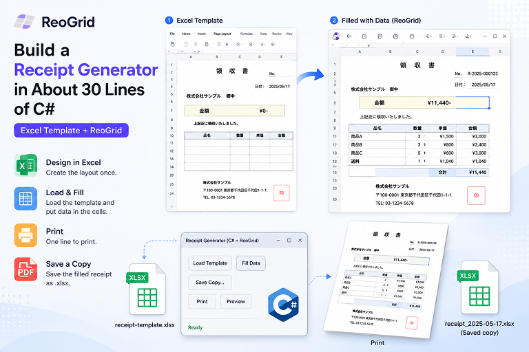 Build a Receipt Generator in About 30 Lines of C# — Excel Template + ReoGrid